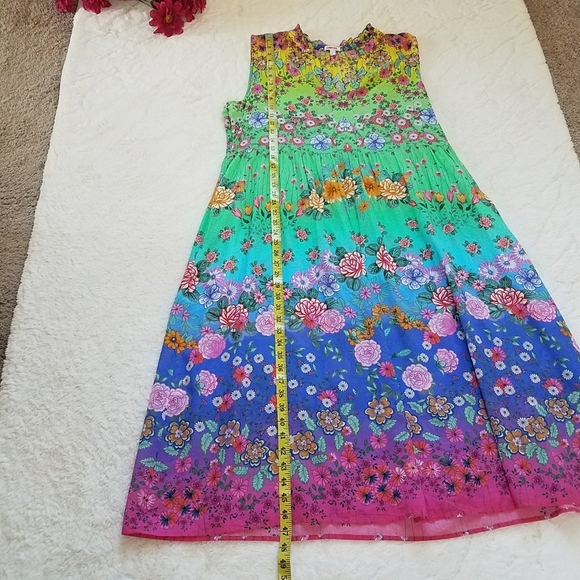 Johnny Was Rainbow Field Ruffle Tank Dress - Picture 4 of 10